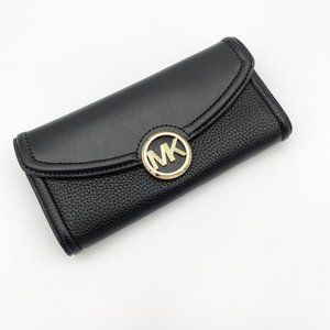 Michael Kors Black Fulton Flap Continental wallet